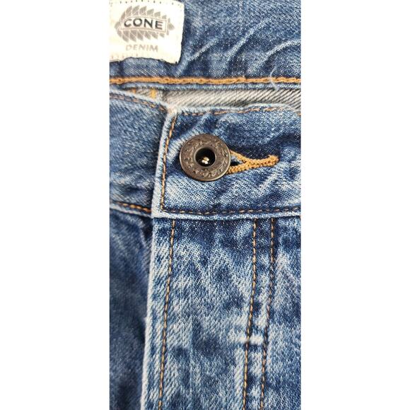 Cone Denim Jeans Womens 28x26 Blue High Rise Straight Leg Y2K Button Fly Casual - Picture 10 of 11